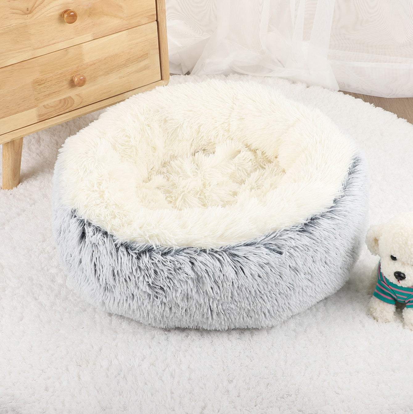 coussin chien en peluche lavable