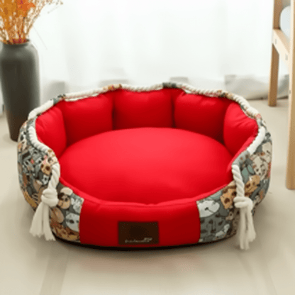 coussin déhoussable pour chien rouge