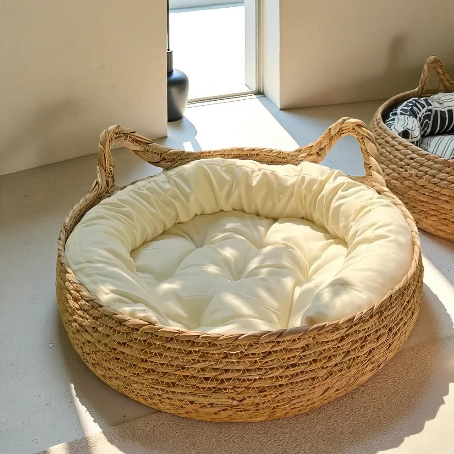 coussin pour chien en rotin désigne élégant