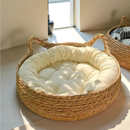 coussin pour chien en rotin désigne élégant