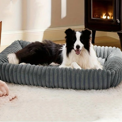 coussin pour chien moelleux gris