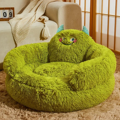 coussin pour chien moelleux peluche forme monstre vert