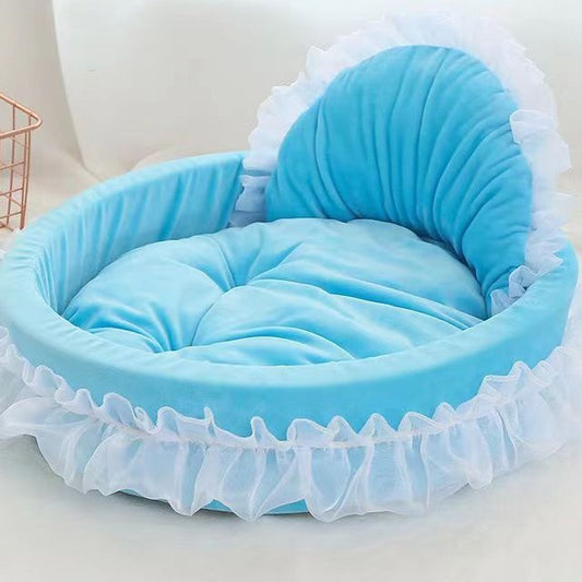 coussin_pour_chien_princesse_bleu dentelle blanche 