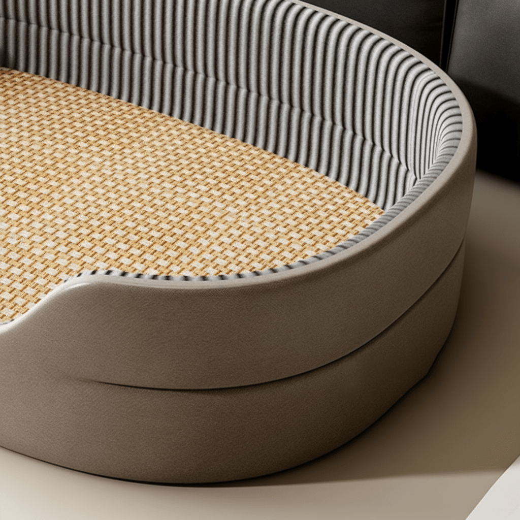 coussin rafraichissant chien en bambou gris