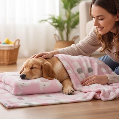 Couverture pour chien design enfantin 