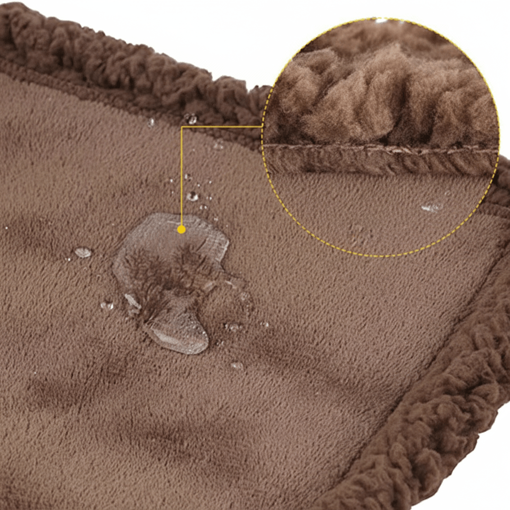couverture chauffante pour chien en flanelle marron