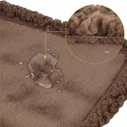 couverture chauffante pour chien en flanelle marron