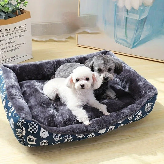 deux chiens dans panier chien confort moelleux