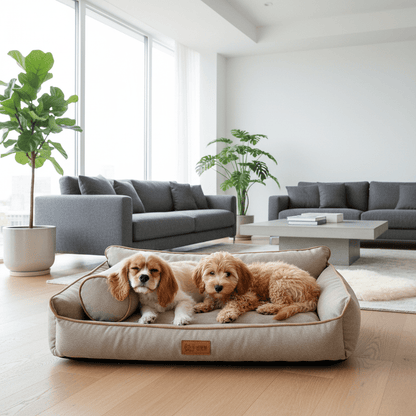 deux toutou dans couchages pour chien moelleux