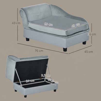 dimension fauteuil pour chien avec un espace de rangement supplémentaire