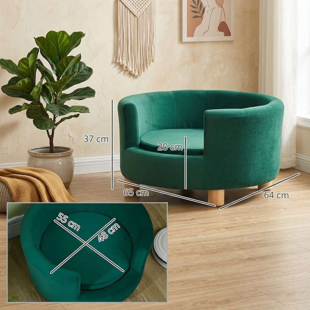 dimensions de canape luxe pour chien en velours
