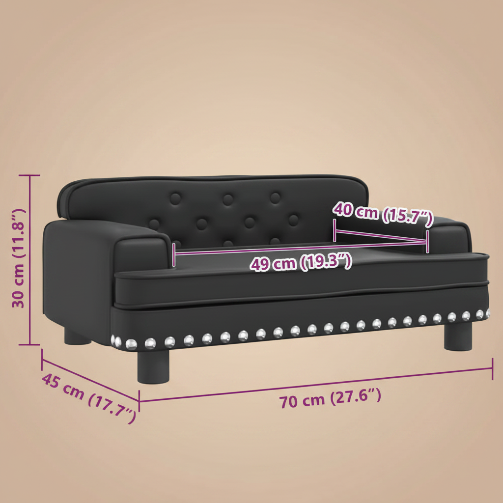 dimensions de canape orthopédique chien en similicuir