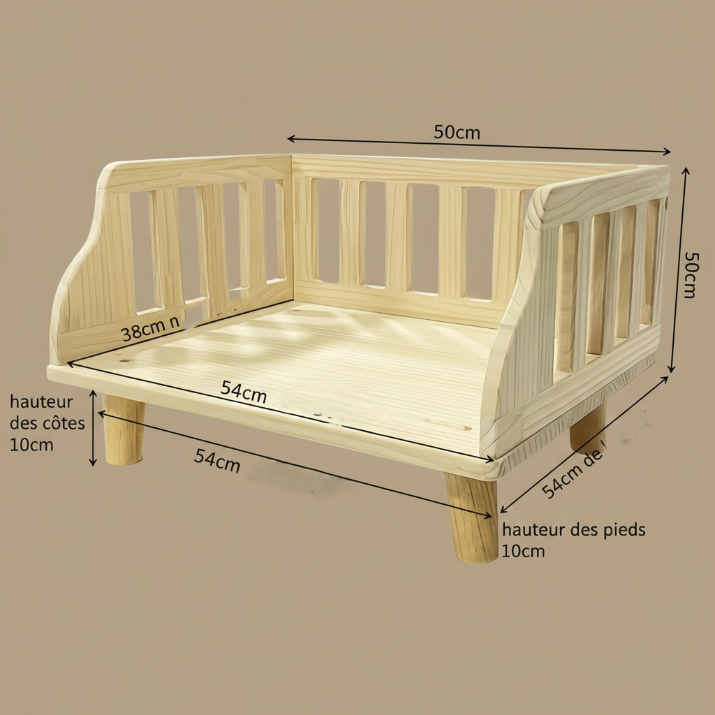 dimensions de lit pour chien surélevé en bois imperméable