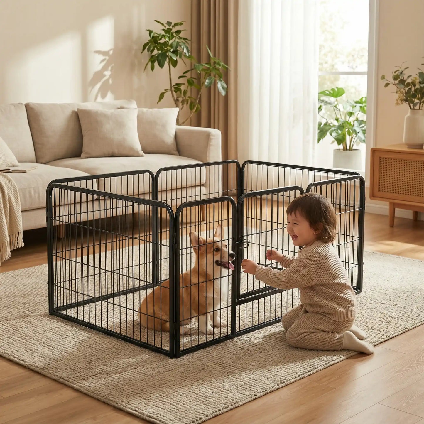 enfant joue avec son toutou dans le parc pour chien