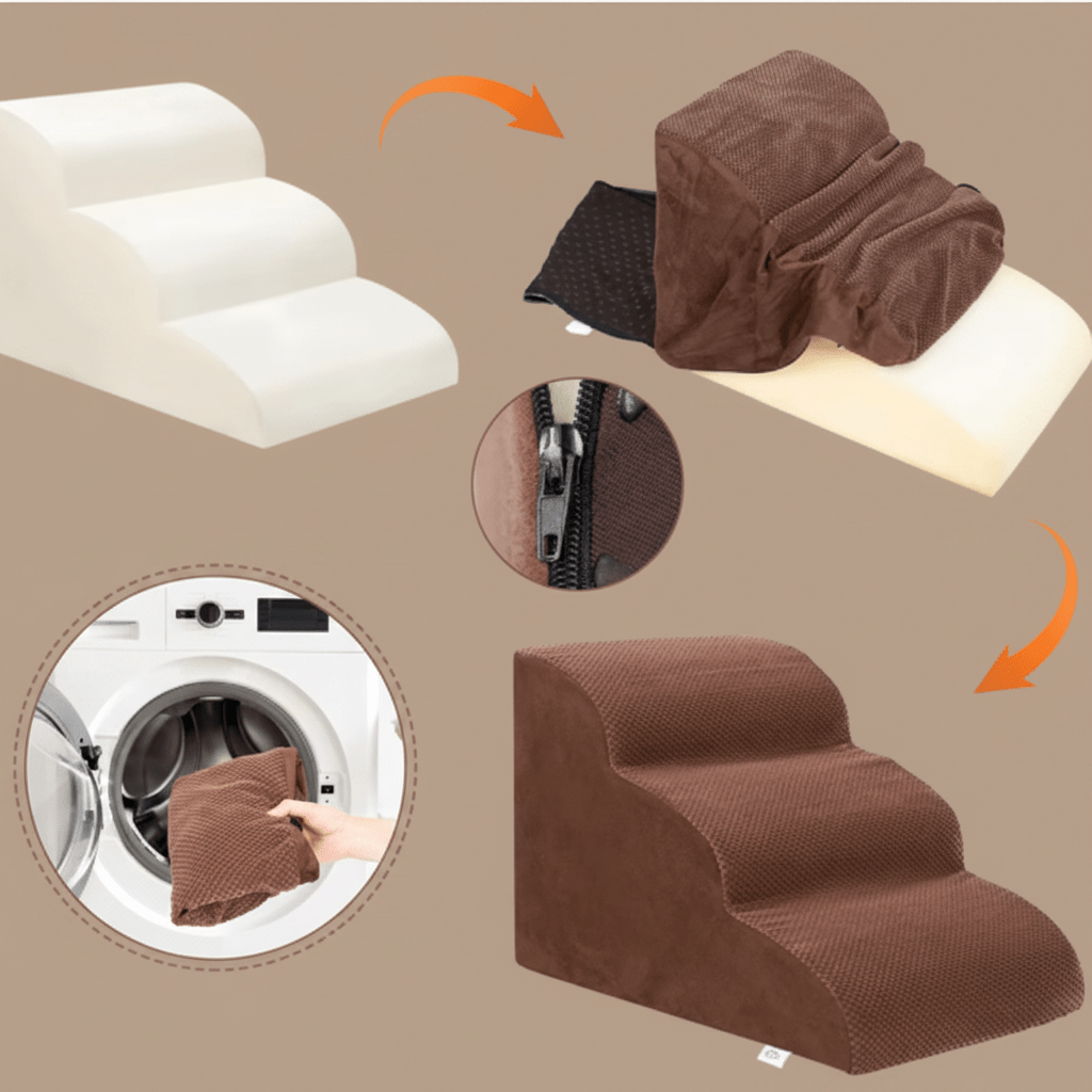 escalier mousse pour chien déhoussable