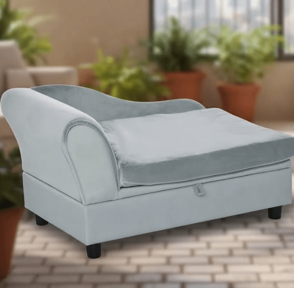 fauteuil pour chien avec housse en velours et peluche 