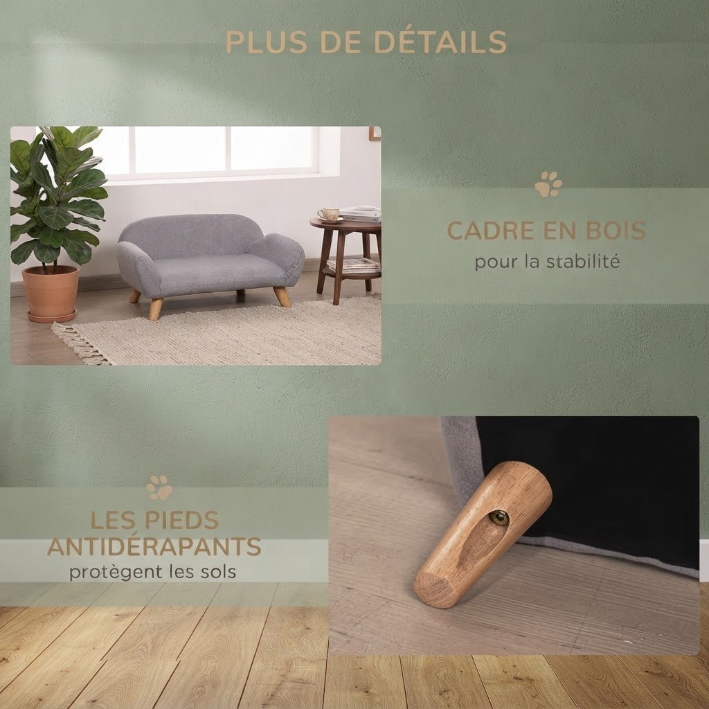 fauteuil pour chien avec pieds antidérapant