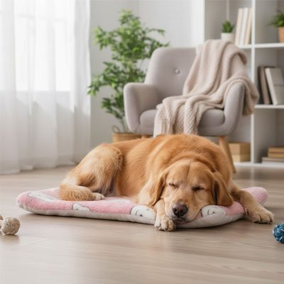grand toutou détendus sur  tapis pour Chien