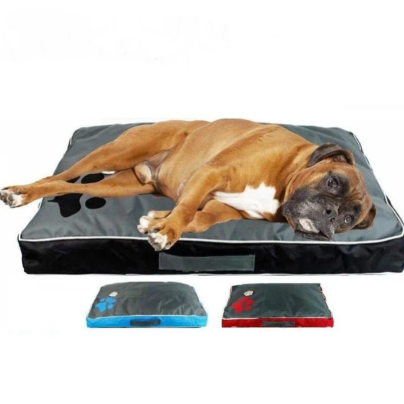 grand chien dans lit pour chien antiderapant impermeable rouge