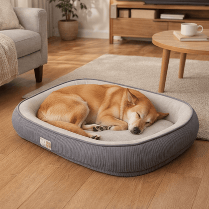 grand toutou dans couchage pour chiens amovible