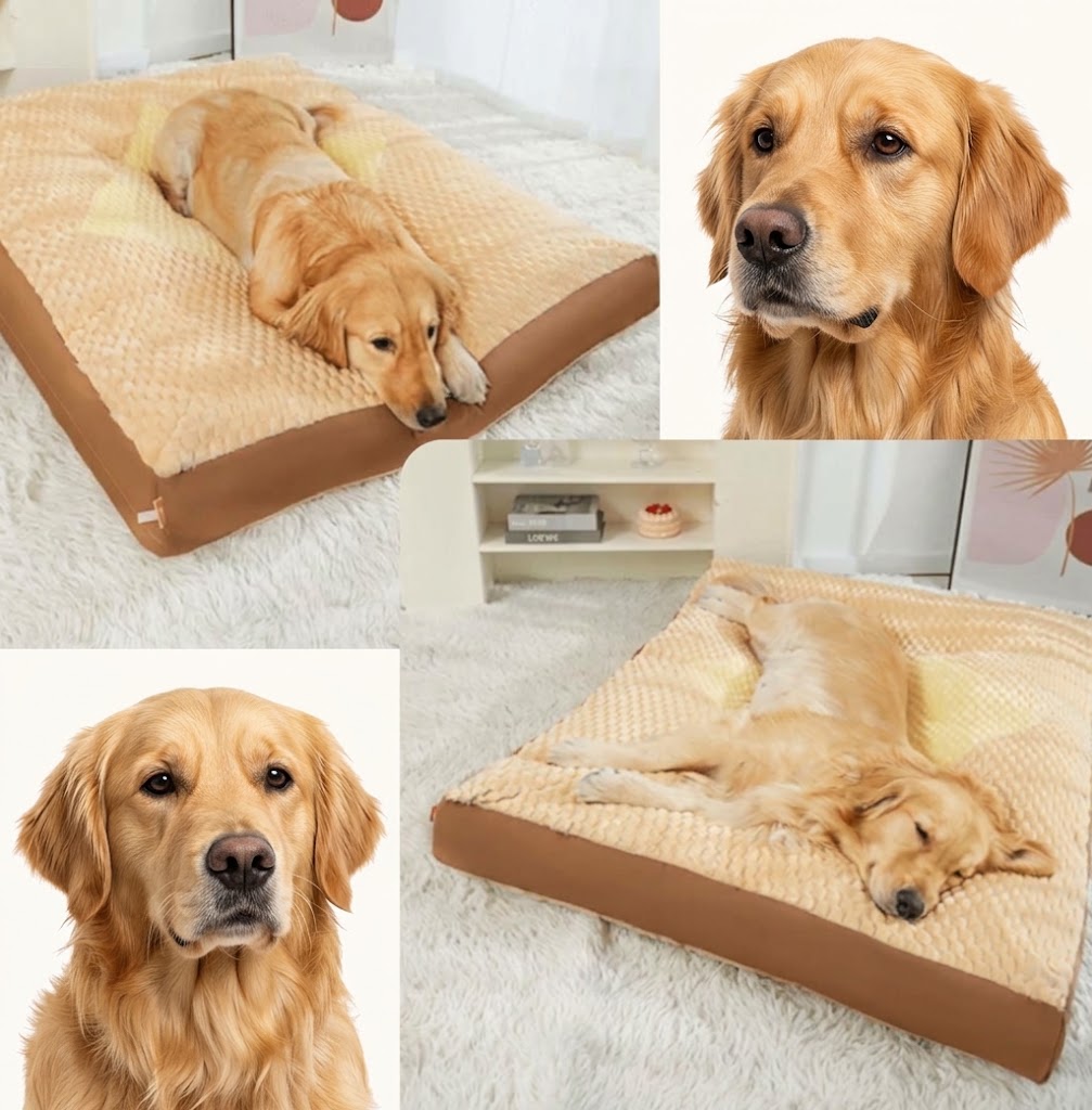 grands toutous allonger dans lit pour chien xxl epais