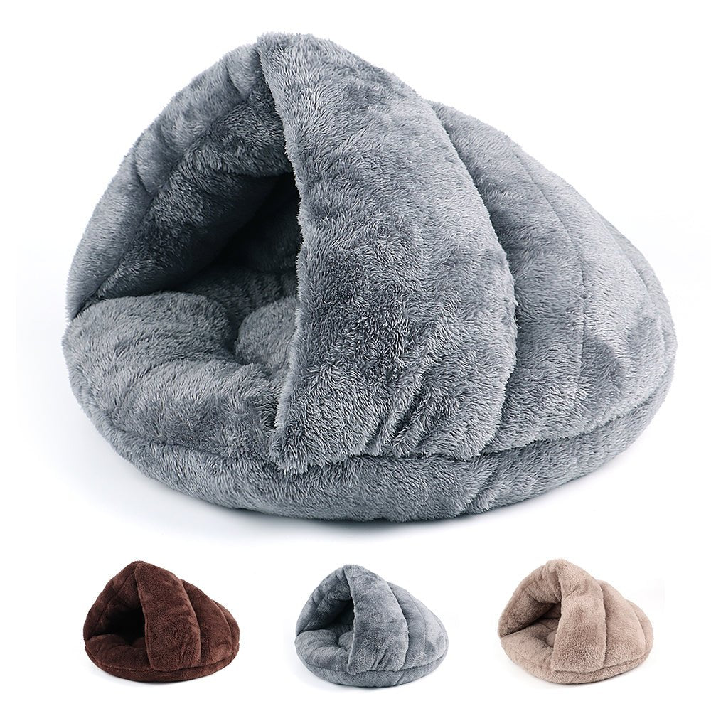 igloo pour chien en peluche facile a nettoyer