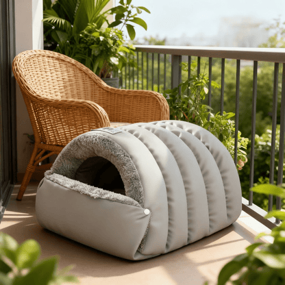 igloo pour chien  imperméable gris