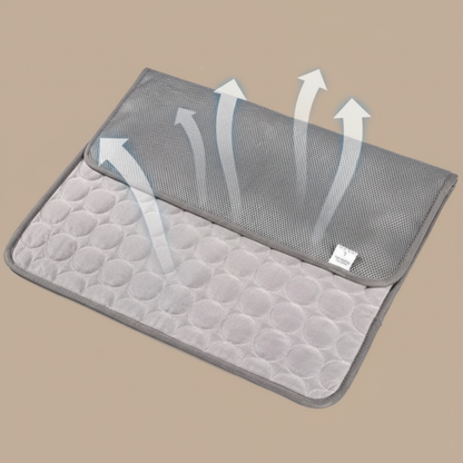 tapis rafraichissant chien ventilation fond taupe