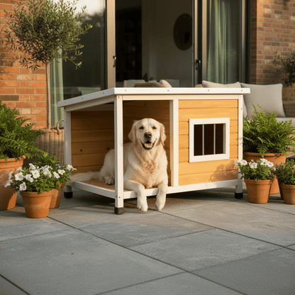 Niche Pour Chien Toit Plat | Confort 4 Saisons Avec Porche