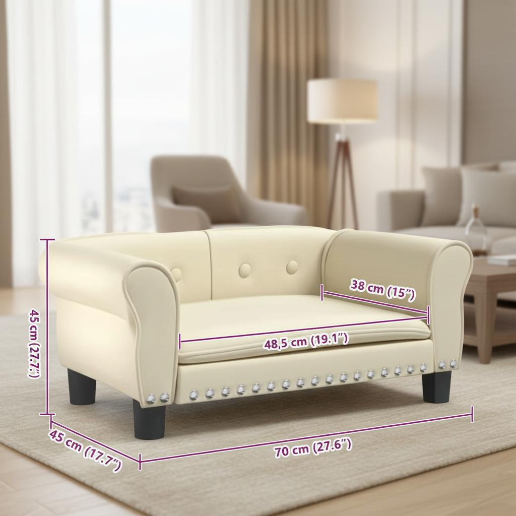 les démentions de canape lit pour chien beige