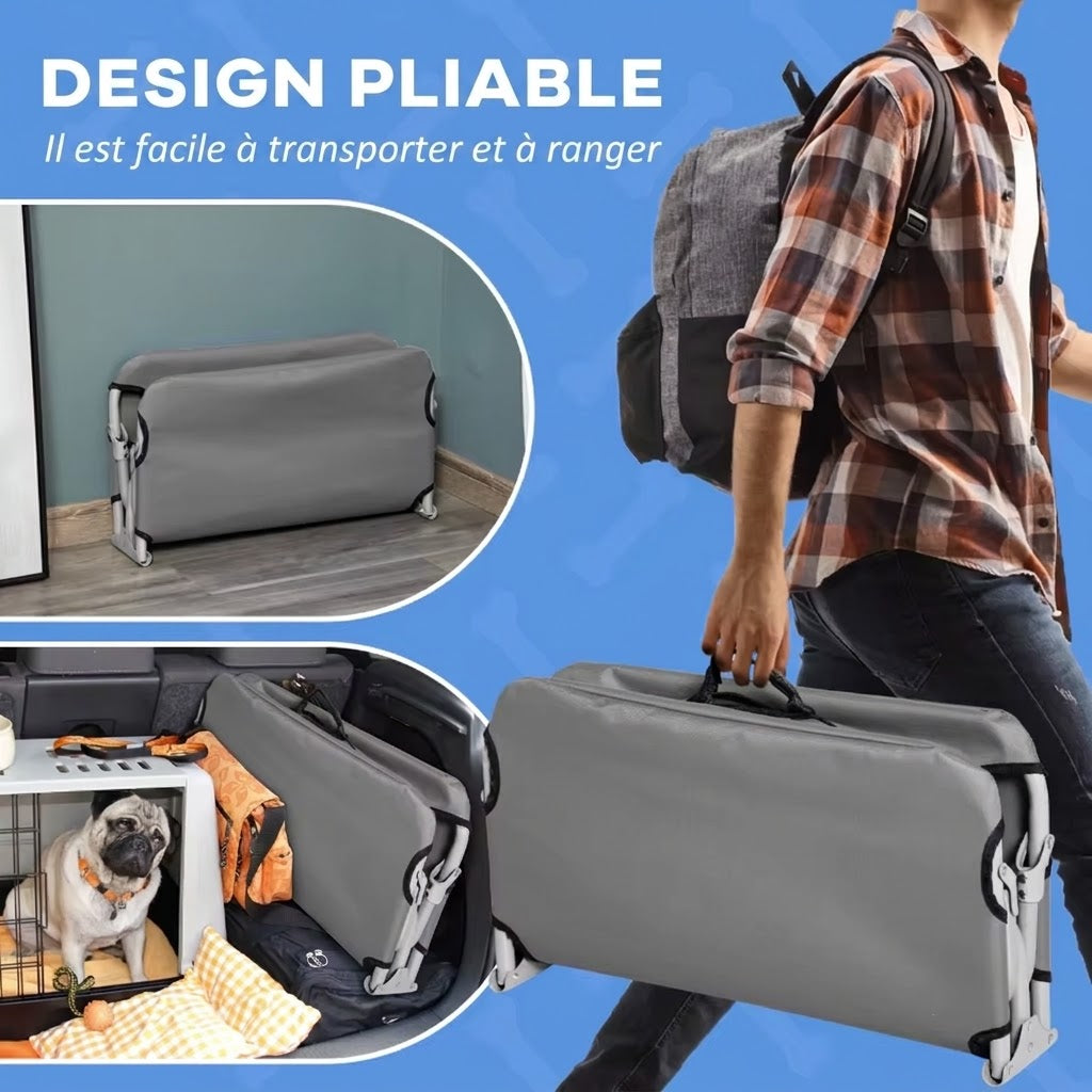 lit pliant chien avec poigner pour faciliter le transport 