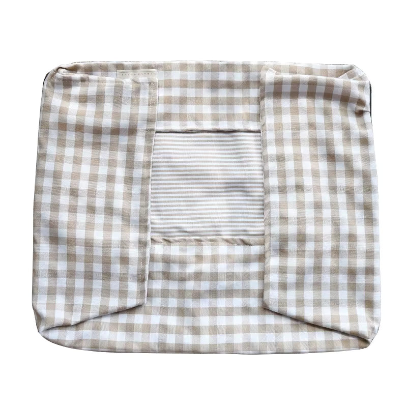 lit pour chien a carreaux marron plier