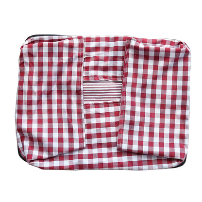 lit pour chien a carreaux rouge plier