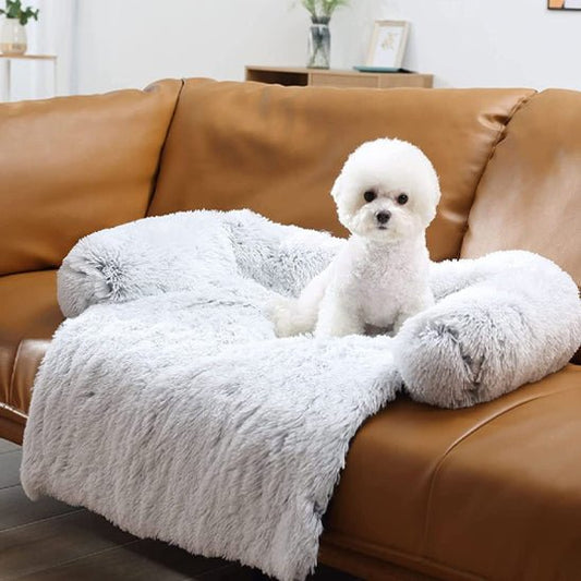 lit pour chien chaud apaisant blanc