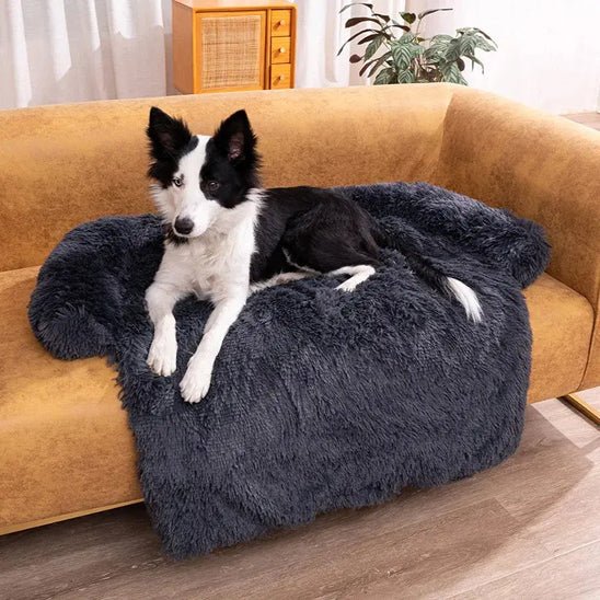 lit pour chien chaud apisant gris fonce