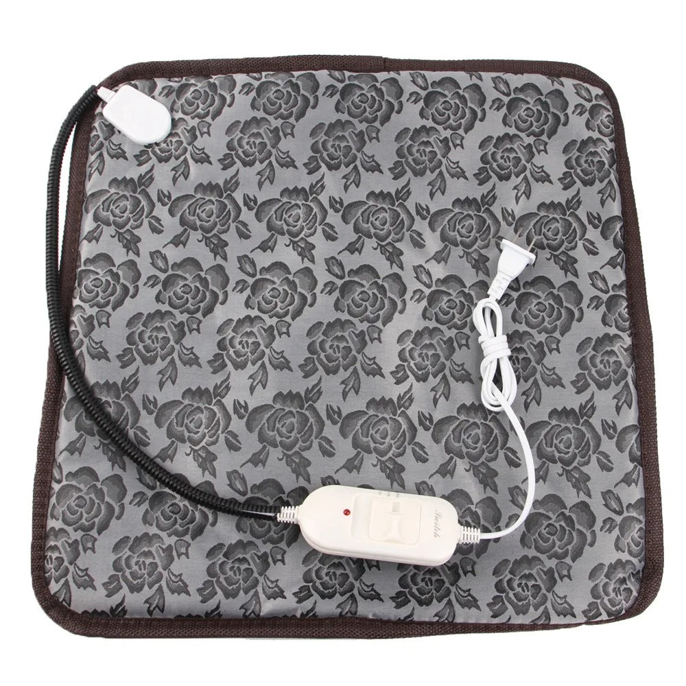 lit pour chien chauffant électrique gris fonce