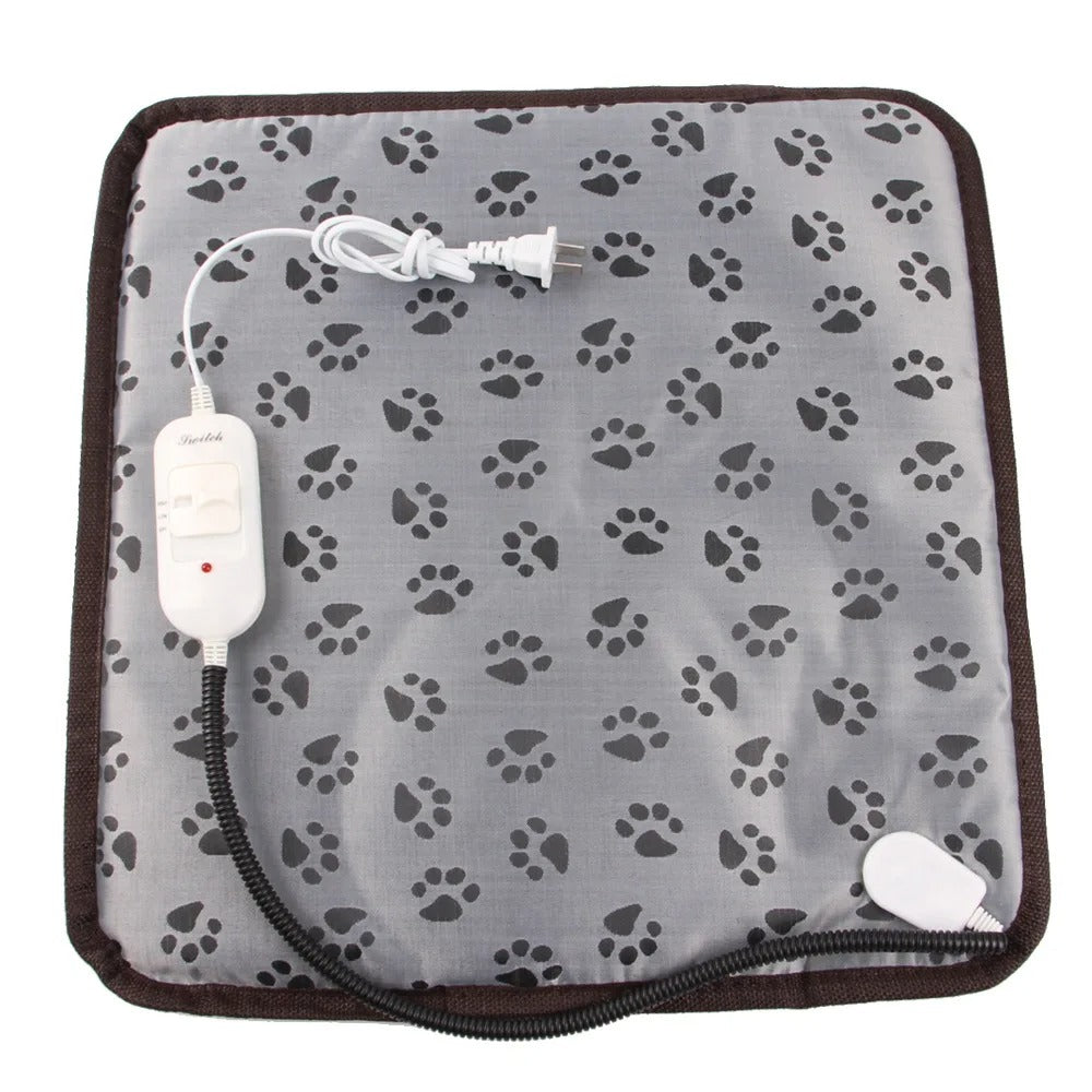 lit pour chien chauffant électrique motif patte chat