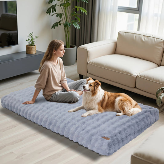 lit pour chien confort moelleux gris