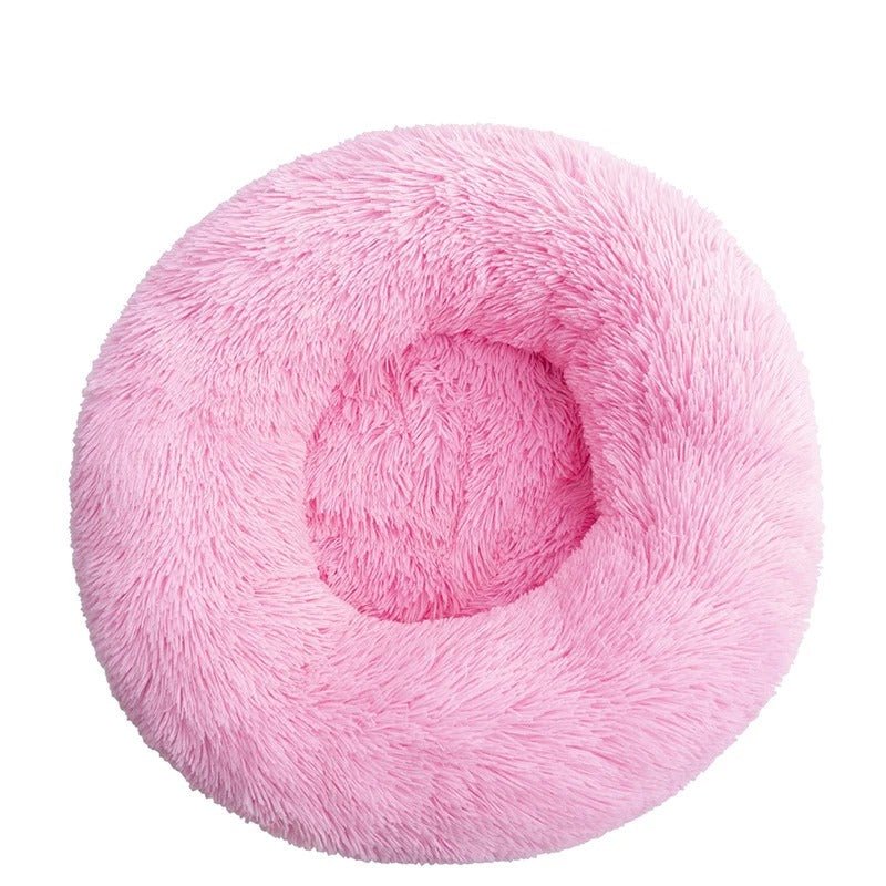 lit pour chien donut rose clair