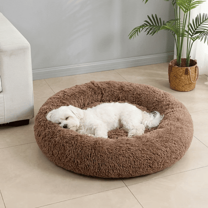 lit pour chien en peluche courte