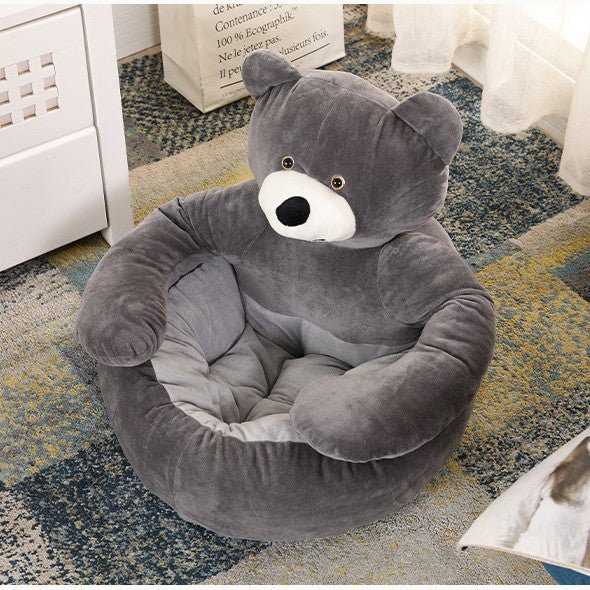 lit pour chien forme ours gris