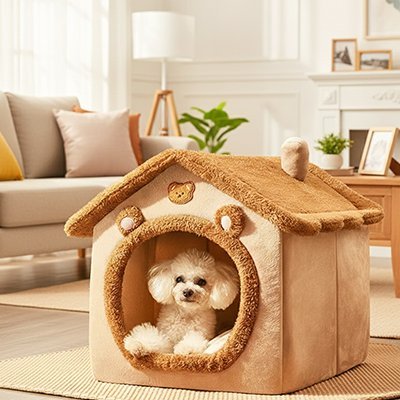 maison pour chien en tissu de corail 