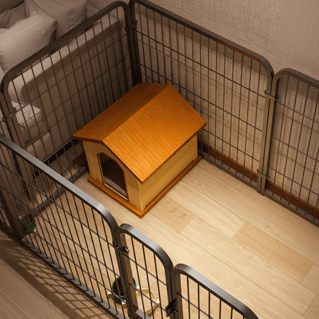 maison de toutou dans parc pour chien