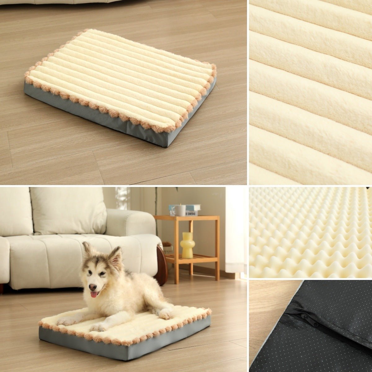matelas pour chien mémoire de forme avec fermeture éclaire