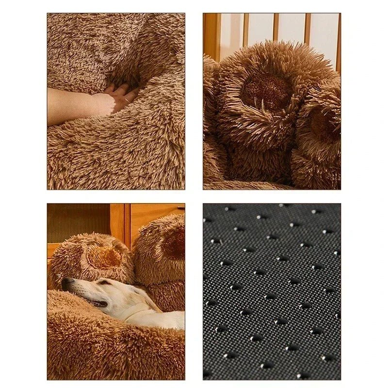 matiere de lit pour chien forme de la patte