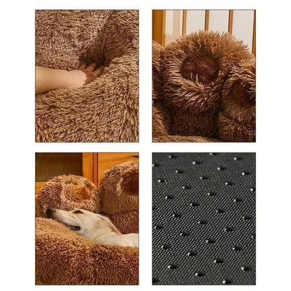 matiere de lit pour chien forme de la patte
