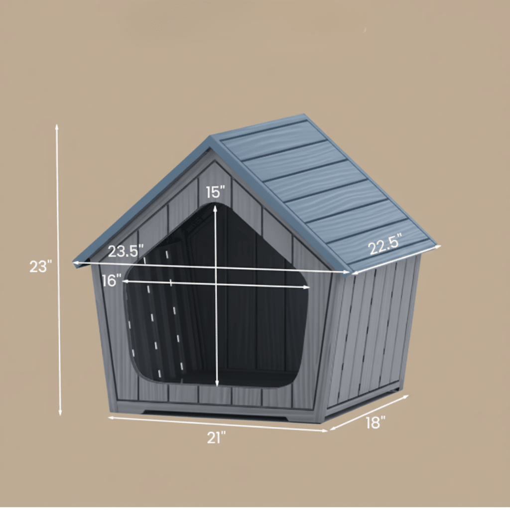 mesure de cabane pour chien simple assemblage en plastique pp