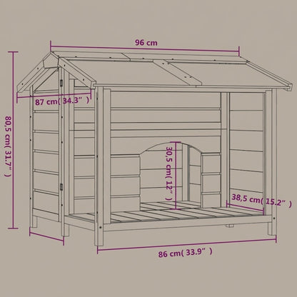 mesures de cabane pour chien en bois pin massif