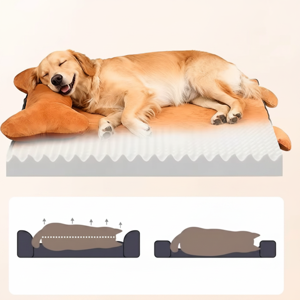 mousse a mémoire de forme de coussin déhoussable pour chien