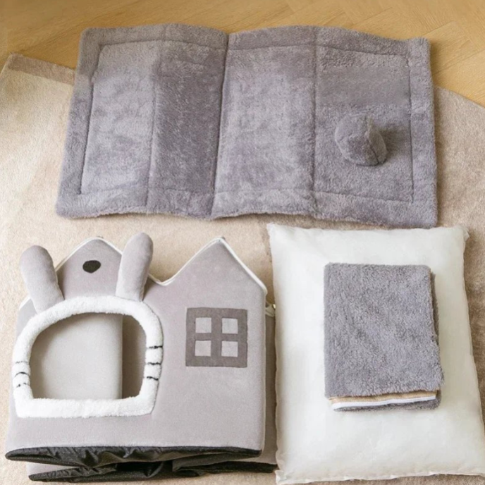 niche chien double toit démontable et lavable 